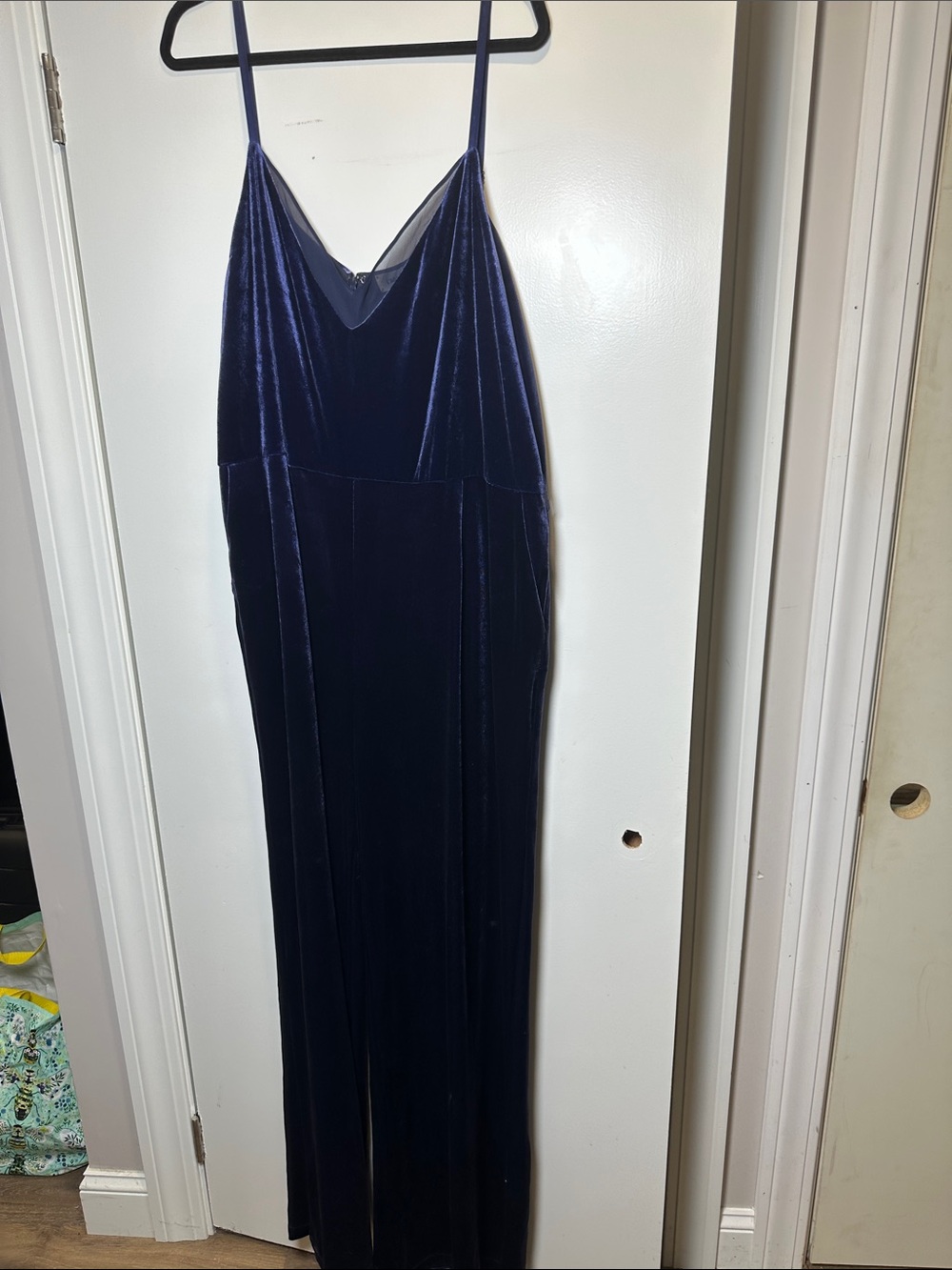 L'AGENCE Navy Velvet Spaghetti-Strap Jumpsuit (24)